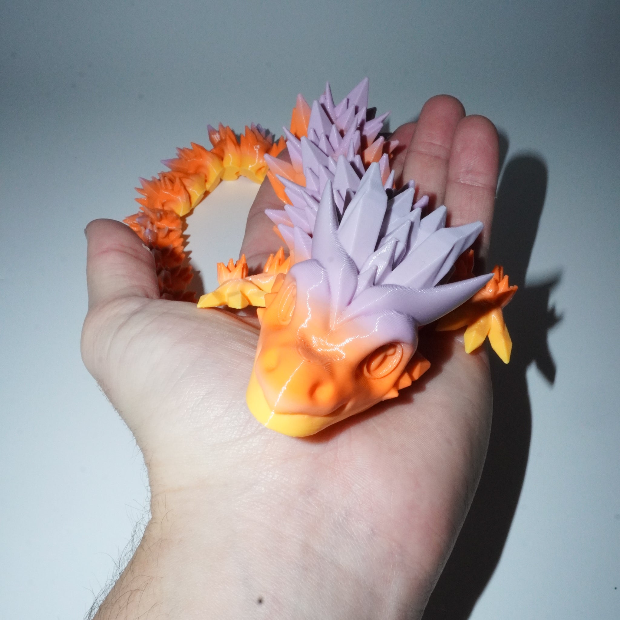 Purple/orange Articulated Dragon Large - 130g, 60cm