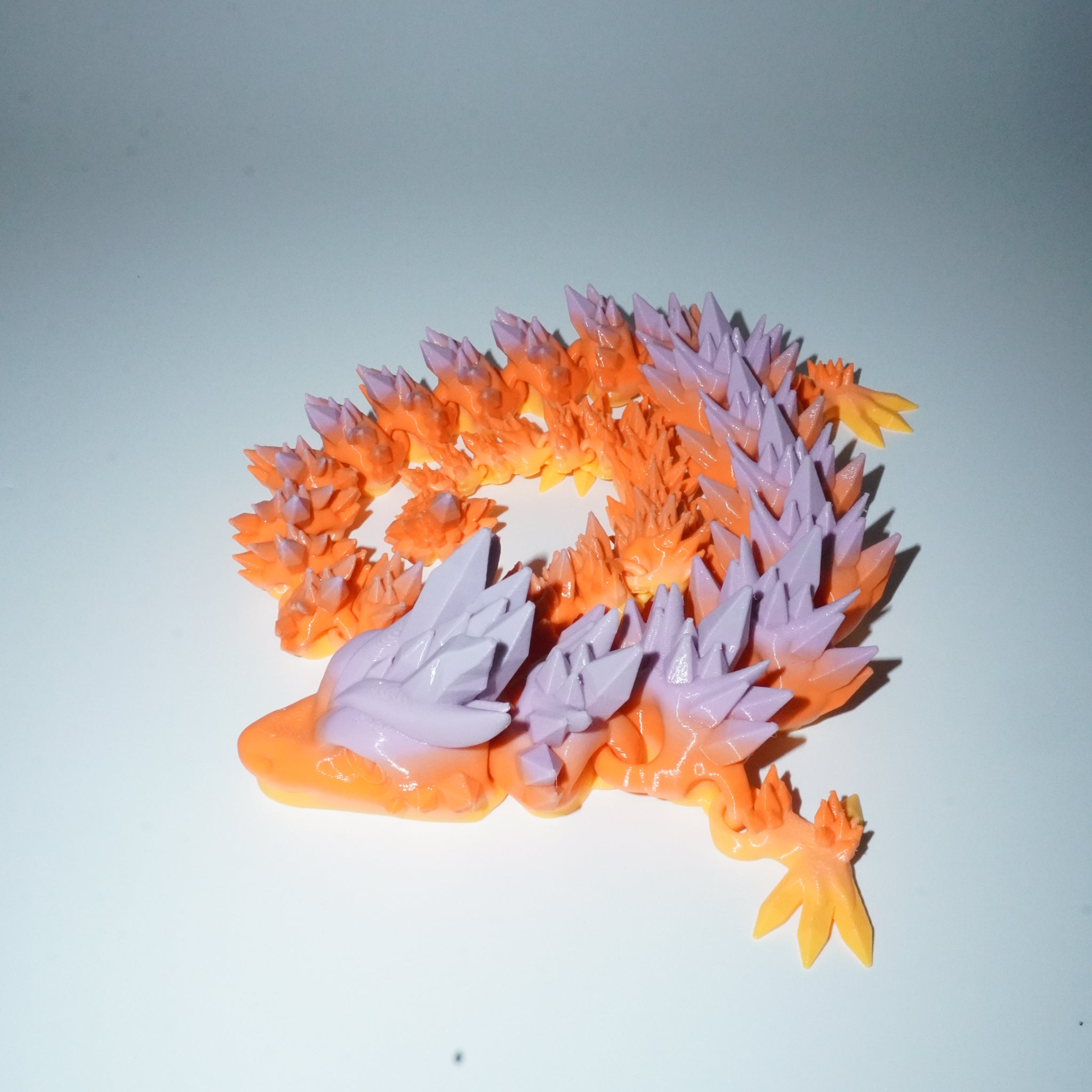 Purple/orange Articulated Dragon Large - 130g, 60cm