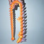 Purple/orange Articulated Dragon Large - 130g, 60cm