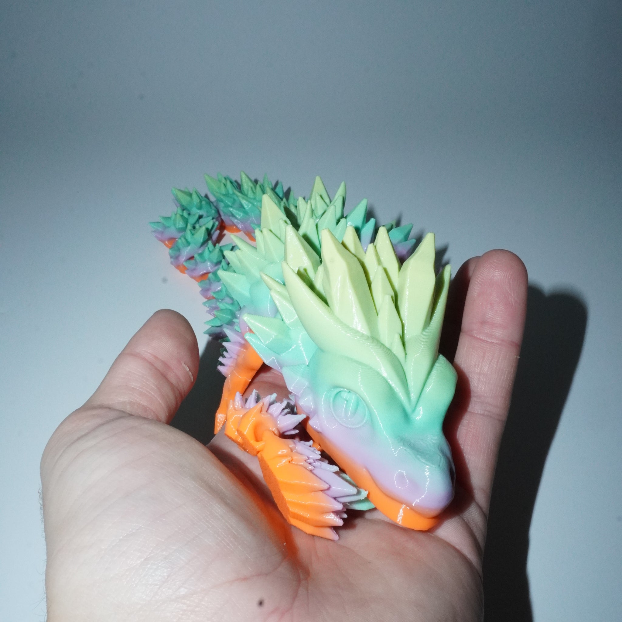 Green/Blue/Orange Articulated Dragon Large - 130g, 60cm