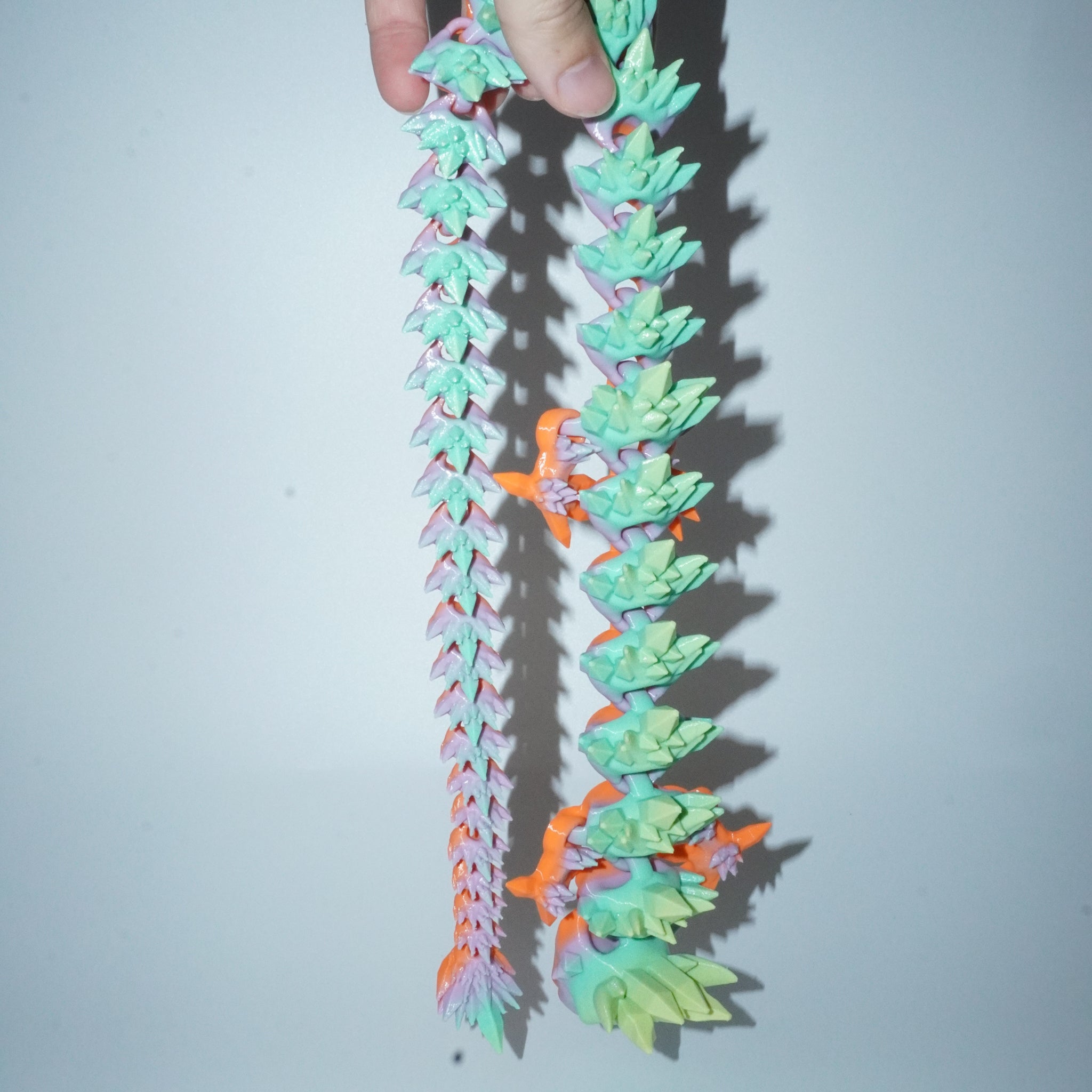 Green/Blue/Orange Articulated Dragon Large - 130g, 60cm