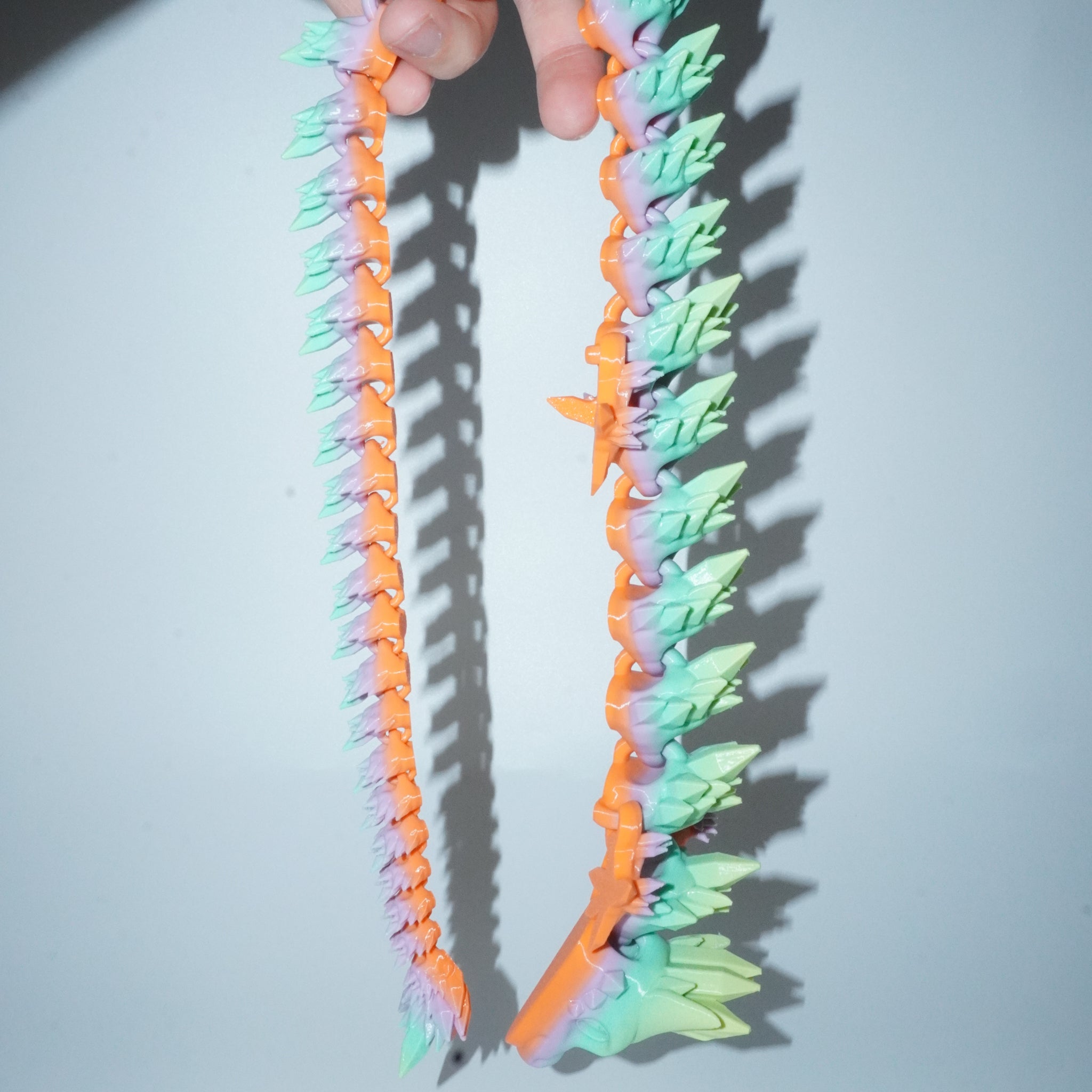 Green/Blue/Orange Articulated Dragon Large - 130g, 60cm