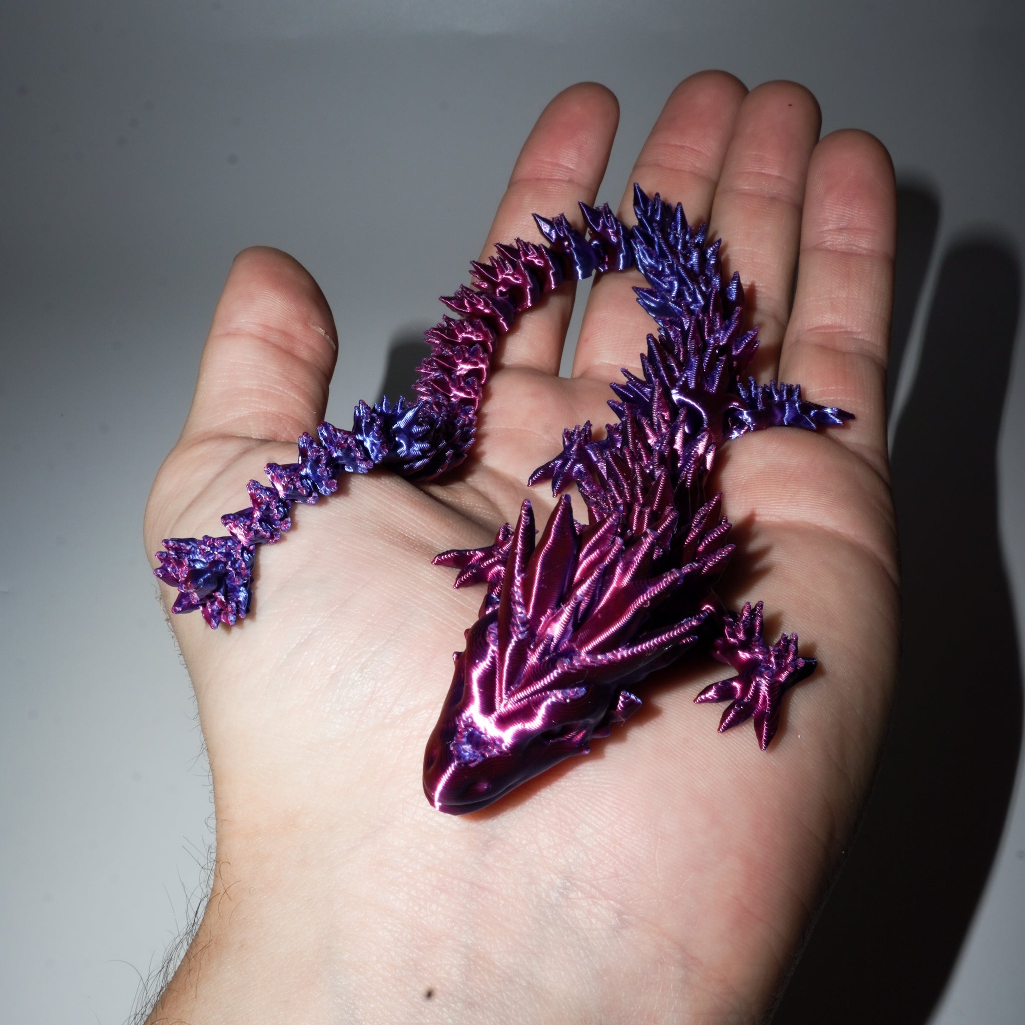 Purple Silk Articulated Dragon - Small