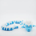 Cyan and White Articulated Dragon Large - 130g, 60cm