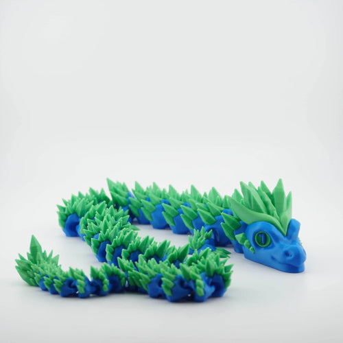 Blue and Green Articulated Dragon Large - 130g, 60cm