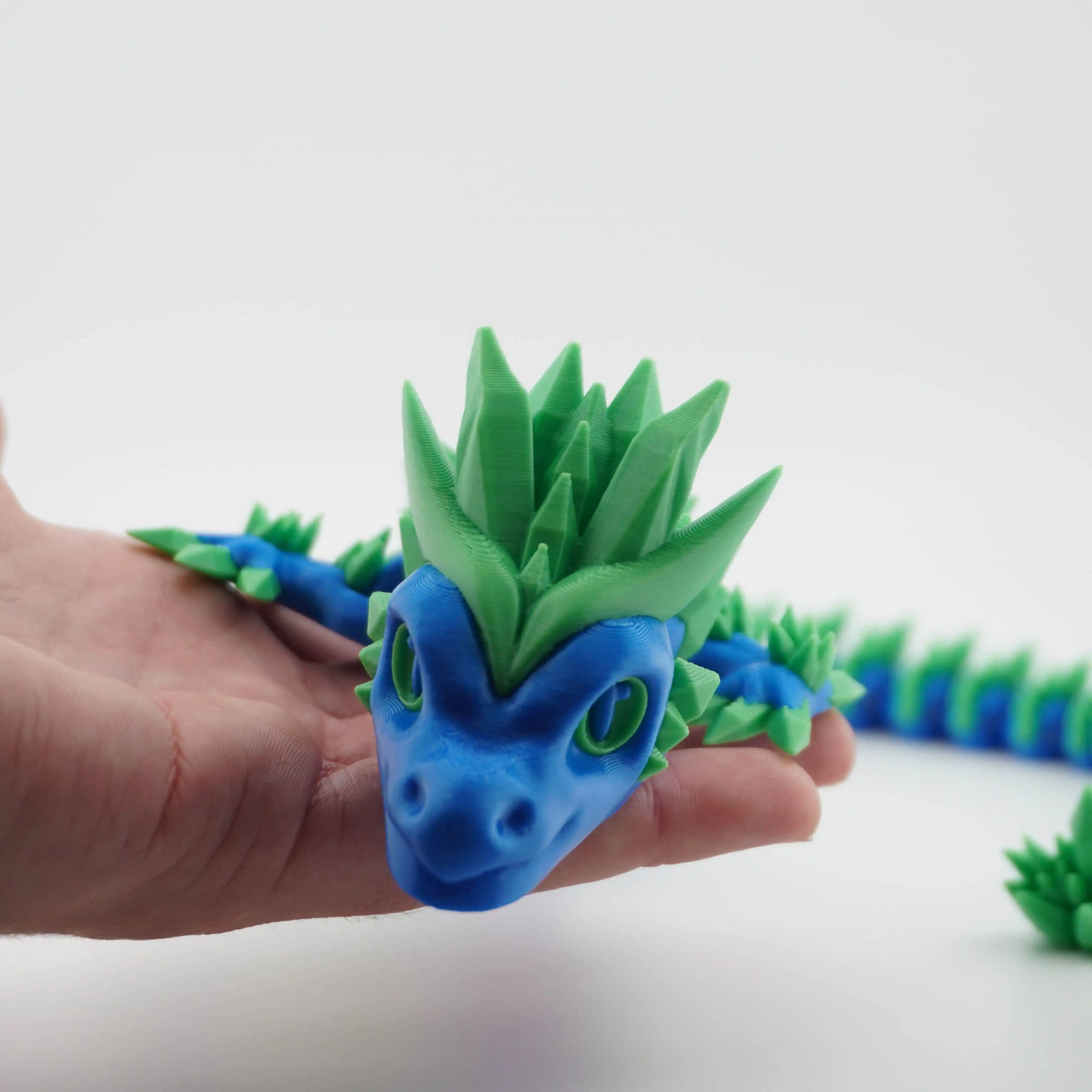 Blue and Green Articulated Dragon Large - 130g, 60cm