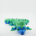 Blue and Green Articulated Dragon Large - 130g, 60cm